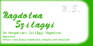 magdolna szilagyi business card